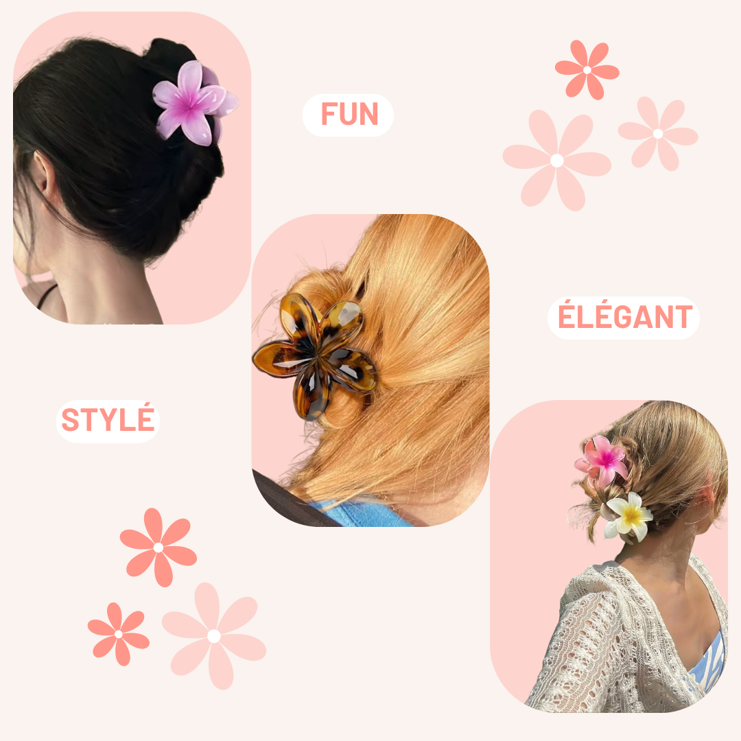 3 Pinces à cheveux Fleurs